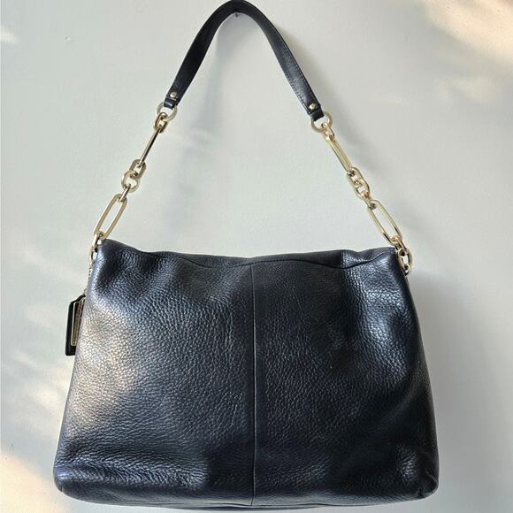 Coach Madison Shoulder Flap Bag Black Pebbled Leather Envelope Purse Handbag EUC - Picture 4 of 15
